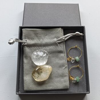 Personalised Healing Crystal Earring And Stone Gift Box, 10 of 11