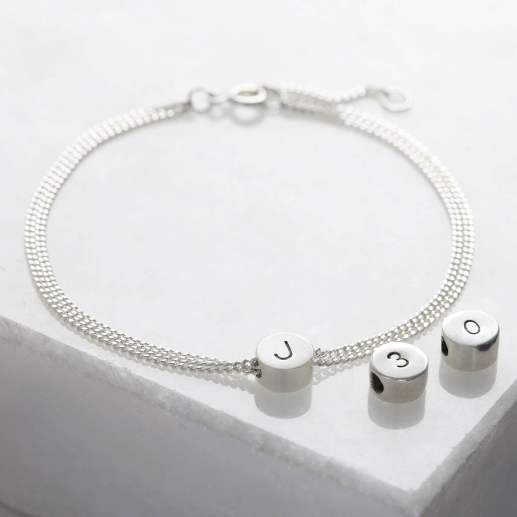 Personalised Sterling Silver Circle Bead Bracelet By Lisa Angel ...