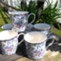 Set Of Six China Palace Mugs In Forget Me Knot Chintz Design, thumbnail 4 of 8