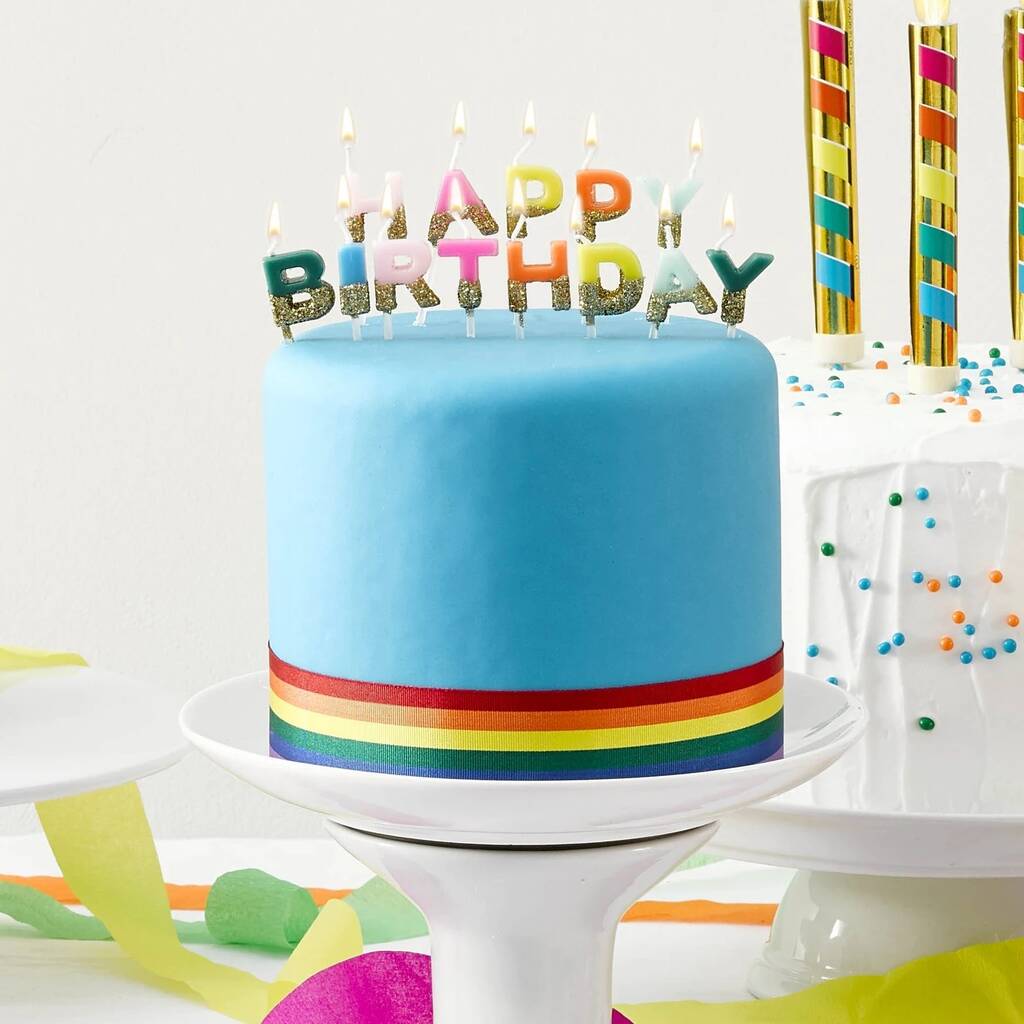 Happy Birthday Cake Candles: Pack Of Two By Bunting & Barrow ... - Original Happy BirthDay Cake CanDles