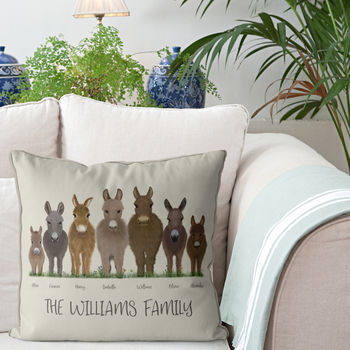 Personalised Donkey Family Cushion, 3 of 7