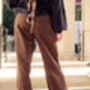 Brown Corduroy Leopard Print Wide Leg Trousers, thumbnail 4 of 8