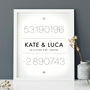 The Coordinates Of Us Personalised Print, thumbnail 1 of 8