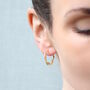 Olive Branch Small Gold Hoop Earrings, thumbnail 4 of 7