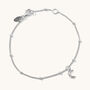 Tiny Moon Bracelet Silver Or 18ct Gold Plated Vermeil, thumbnail 2 of 5
