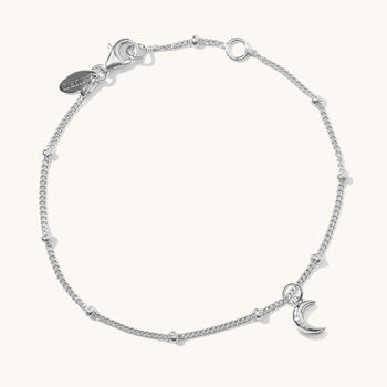 Tiny Moon Bracelet Silver Or 18ct Gold Plated Vermeil, 2 of 5