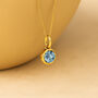 Personalised Gold Plated Sterling Silver March Aquamarine Birthstone Necklace, thumbnail 1 of 11