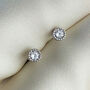 Sterling Silver Circular Crystal Stud Earrings, thumbnail 3 of 4
