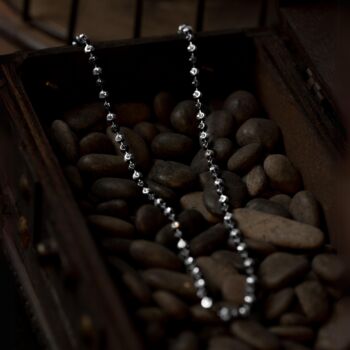 Black And Silver Moon Cut Bead Chain Necklace, 6 of 10