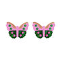 Butterfly Stud Earrings In Purple, thumbnail 2 of 2