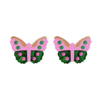 Butterfly Stud Earrings In Purple, 2 of 2