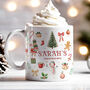 Personalised Christmas Mug With Name – Festive Watercolour Design, thumbnail 1 of 3