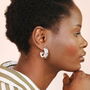 Stainless Steel Chunky Hoop Earrings With Gold Backs, thumbnail 3 of 4