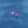 July Ruby Birthstone Flower Stud Earrings, thumbnail 6 of 7