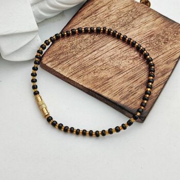 Black Beads Elegant Indian Nazaria Bracelet, 3 of 6