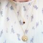 Medallion Coin Charm Gold Plated Silver Chain Necklace, thumbnail 4 of 5