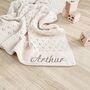 Soft Knitted Personalised Pointelle Baby Blanket, thumbnail 6 of 11