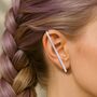 Sterling Silver Bar Ear Cuff Stud Earring, thumbnail 4 of 4