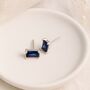 Sterling Silver Sapphire Baguette Stud Earrings – 6mm, thumbnail 2 of 5