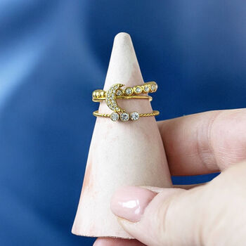 Moon Trio Stacking Ring Set, 2 of 8