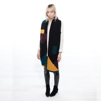 Oversized Statement Colour Block Scarf, 4 of 8