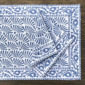 Set Of Six Block Print Placemats And Napkins, 5 of 7