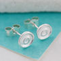 Recycled Silver Dot Earrings Handcrafted In The UK, thumbnail 1 of 10