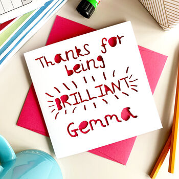 Personalised Brilliant Teacher Thank You Card, 2 of 4
