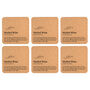 Set Of Six 'Mulled Wine' Cork Coasters | Homeware | Tableware | Festive, thumbnail 3 of 3