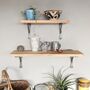 Reclaimed Wooden Shelf With Penny End Metal Brackets, thumbnail 3 of 6