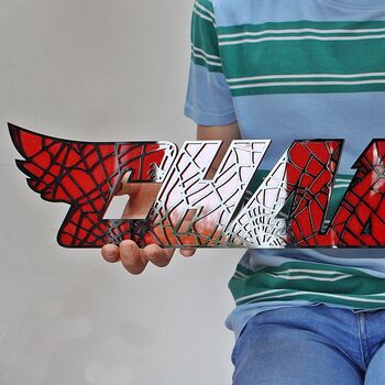 Spiderman Inspired Personalised Name Sign, 3 of 7