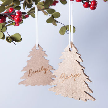Personalised Gold Christmas Tree Bauble Decoration, 2 of 7