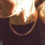 Gold Curb Chain Necklace 18 K Gold Plated, thumbnail 1 of 9