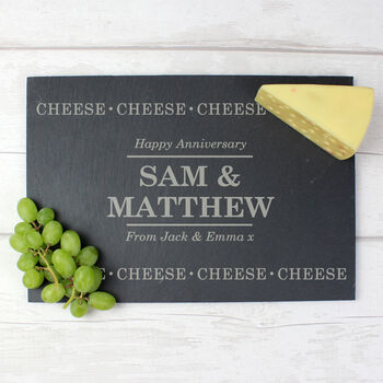 Personalised Cheese Cheese Cheese Slate Cheeseboard, 2 of 4