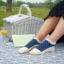 Peace Beige And Organic Polka Beige Women's Trainer Socks, thumbnail 5 of 5