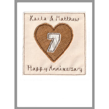 Personalised 7th Copper Wedding Anniversary Card, 8 of 8