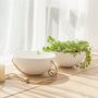 Pack Of Two Modern White Ceramic Hanging Flower Pots, thumbnail 4 of 5