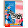 Stripes Flowers Zebra Granddaughter Birthday Card, thumbnail 1 of 4