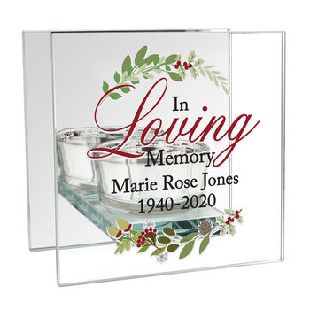 Personalised In Loving Memory Christmas Candle Holder, 2 of 3