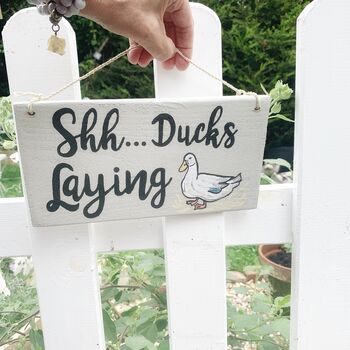 Ducks Laying Wooden Sign Letterbox Friendly, 2 of 7
