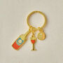Red Wine And Glass Enamel Keychain, thumbnail 1 of 4