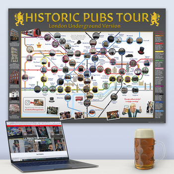 Historic Scratch Off London Pub Map, 8 of 9