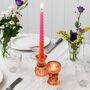 Double Ended Orange Glass Candle Holder, thumbnail 1 of 4