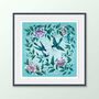 Birds, Flowers And Stars Bright Chinoiserie Print, thumbnail 2 of 5