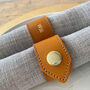 Tan Personalised Leather Napkin Rings, thumbnail 3 of 8