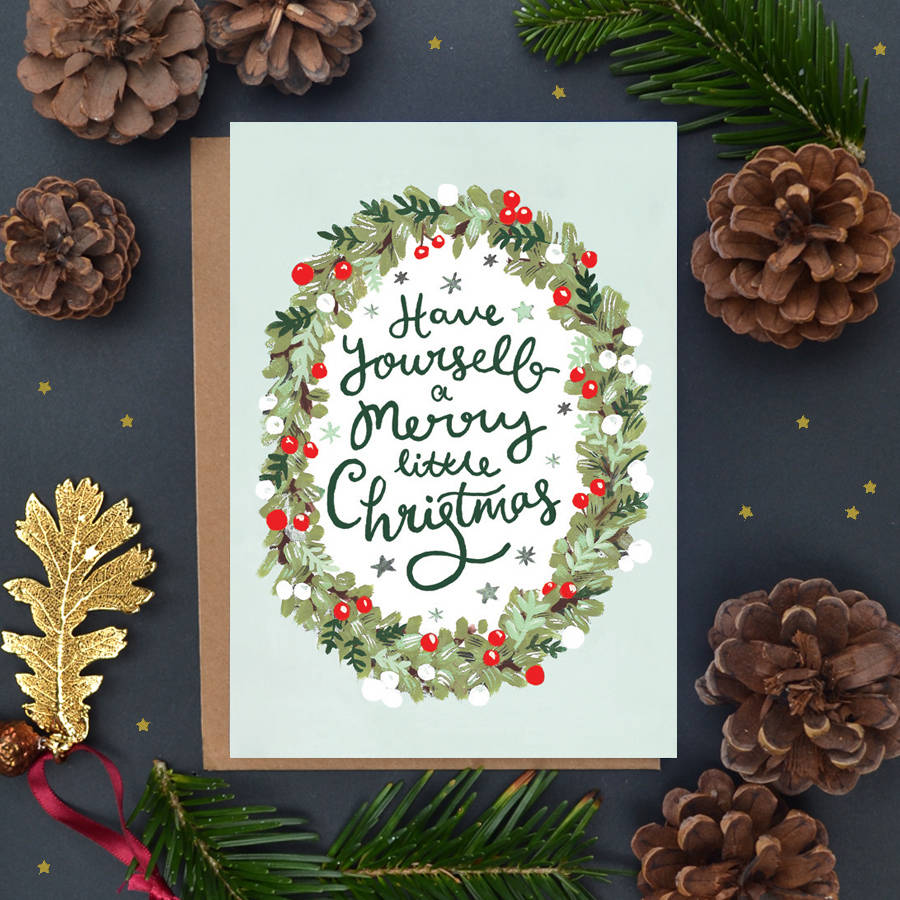 wreath christmas card by jade fisher | notonthehighstreet.com