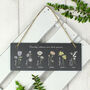 Personalised Birth Flower Month Hanging Slate Sign, thumbnail 5 of 6