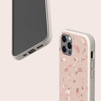 Pink Terrazzo Biodegradable Phone Case, 4 of 8