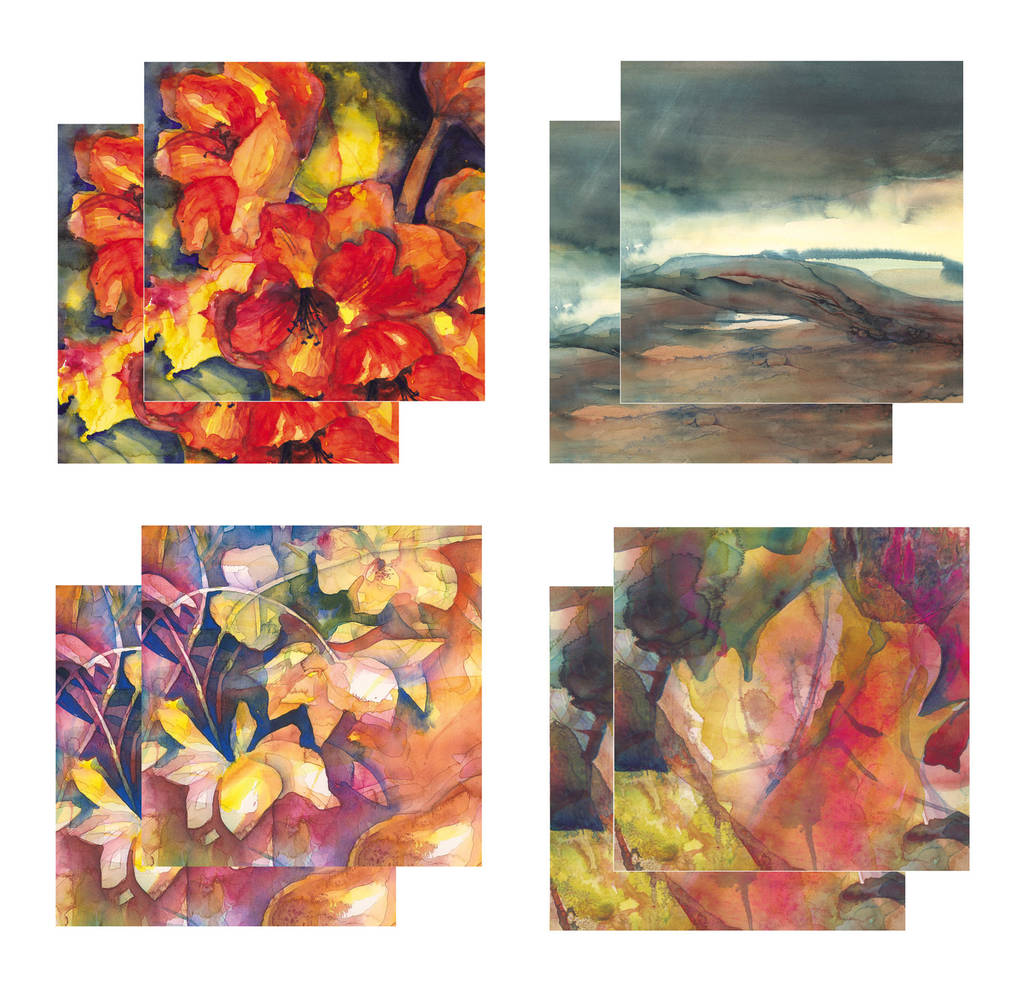 Eight Fine Art Watercolour Gift Cards Pack C By Susan Miller Fine Art