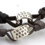 Personalised Mens Leather Milestone Bracelet, thumbnail 2 of 9